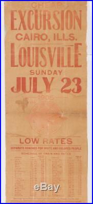 Extremely Rare 1905 Louisville KY Cairo Ill Railroad Ad WHITES & COLORED Black