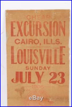 Extremely Rare 1905 Louisville KY Cairo Ill Railroad Ad WHITES & COLORED Black