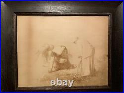 Extremely Rare Sepia Tone Photo On Canvas Of Slaves On SC Rice Plantation 1806