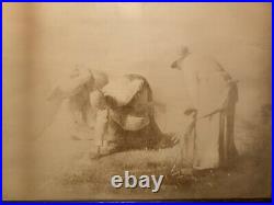 Extremely Rare Sepia Tone Photo On Canvas Of Slaves On SC Rice Plantation 1806
