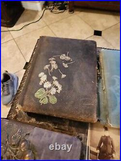 FIVE (5) Vintage Photo albums + 80 Antique Photos tintypes cdvs 1860 1915 NICE