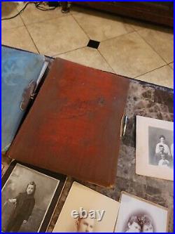 FIVE (5) Vintage Photo albums + 80 Antique Photos tintypes cdvs 1860 1915 NICE