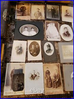 FIVE (5) Vintage Photo albums + 80 Antique Photos tintypes cdvs 1860 1915 NICE