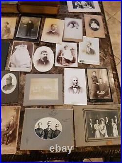 FIVE (5) Vintage Photo albums + 80 Antique Photos tintypes cdvs 1860 1915 NICE