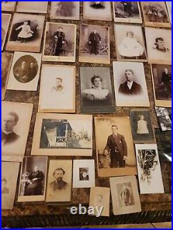 FIVE (5) Vintage Photo albums + 80 Antique Photos tintypes cdvs 1860 1915 NICE