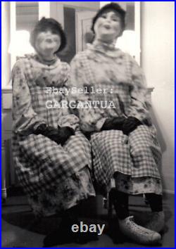 FREAK NIGHTMARE HALLOWEEN MASK COSTUME TWIN KILLER CLOWNS 1930s VINTAGE PHOTO