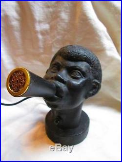 Fabulous Figural Black Americana Electric Cigar Lighter Cast Iron 1930's Working