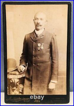 Famous US Marshal Bass Reeves Black African American Cabinet Card Photo