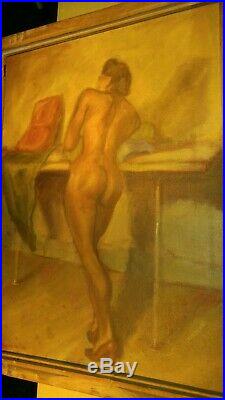 Female nude figure study 1942 oil painting art nude Philadelphia ship $ a guess