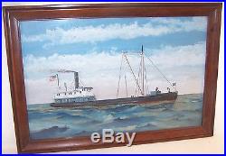 Fine 1924 Nautical Painting Signed Joe Selby African American Artist NR
