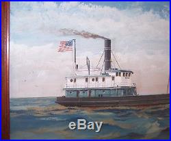 Fine 1924 Nautical Painting Signed Joe Selby African American Artist NR