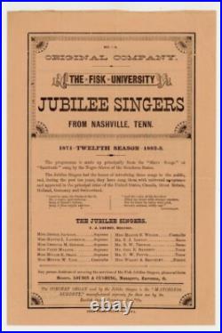 Fisk Jubilee Singers 1882 Black African American Cappella Ensemble Und. Railroad