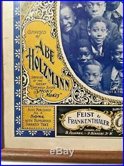 Framed Antique Sheet Music Cover Black Americana Bunch o' Blackberries 1899