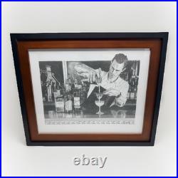 Framed Graphite Bartender Cocktail Bar Art Print Limited Edition Signed 2/10