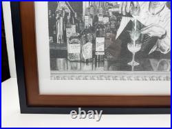 Framed Graphite Bartender Cocktail Bar Art Print Limited Edition Signed 2/10