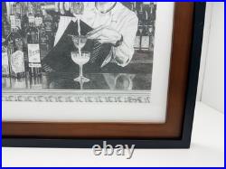 Framed Graphite Bartender Cocktail Bar Art Print Limited Edition Signed 2/10