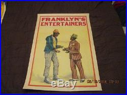 Franklyn's Entertainers Poster 1920's Black Memorabilia & Gambling Donaldson