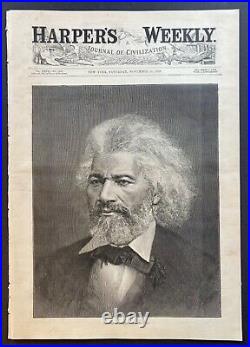 Frederick Douglass Cover Portrait In Original Full Issue Of Harpers Weekly