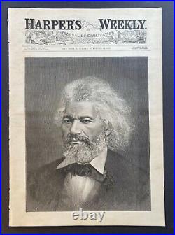 Frederick Douglass Cover Portrait In Original Full Issue Of Harpers Weekly