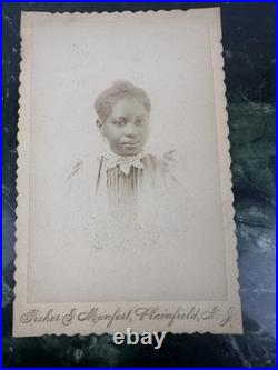 GORGEOUS VICTORIAN AFRICAN AMERICAN YOUNG WOMAN CABINET CARD Fisher & Monfort NJ GORGEOUS VICTORIAN AFRICAN AMERICAN YOUNG WOMAN CABINET CARD Fisher & Monfort NJ