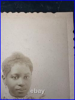GORGEOUS VICTORIAN AFRICAN AMERICAN YOUNG WOMAN CABINET CARD Fisher & Monfort NJ