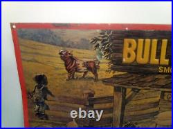 Genuine Bull Durham Smoking Tobacco Tin Metal Sign Black Americana 17 x 12