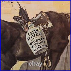 Green River Inn Sign Original c1899 Kentucky Whiskey Advertising Black Americana