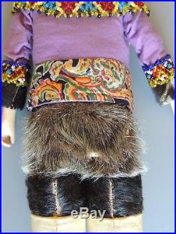 Greenland Eskimo Male Carved Wood Doll