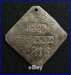 Guaranteed Authentic 1825 Charleston Slave Hire Badge Servant J. J. Lafar