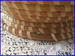Gullah Sweetgrass Basket Double Handle Loops Charleston Black Americana Folk SC