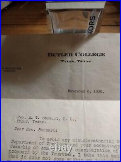 HBCU College'sExtremely Rare 1930 Butler College letter from Tyler Texas