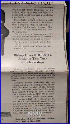 HBCU College1933 The Bishop Herald Famous Coach Brice Taylor