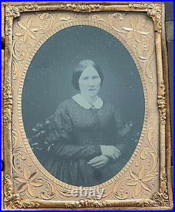 HUSBAND & WIFE in BEAUTIFUL UNION CASE 1/4 PLATE AMBROTYPES