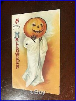 Halloween Ellen Clapsaddle Mechanical Ghost Black Americana Postcard Original