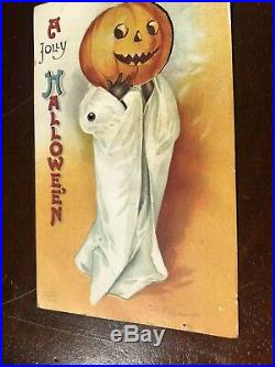 Halloween Ellen Clapsaddle Mechanical Ghost Black Americana Postcard Original
