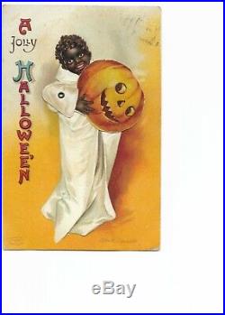 Halloween Postcard Signed By Clapsaddle Mechanical Series 1236 Black Americana