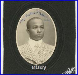 Handsome Proud Dignified African American 1890 Black Male Gentleman Man J9629