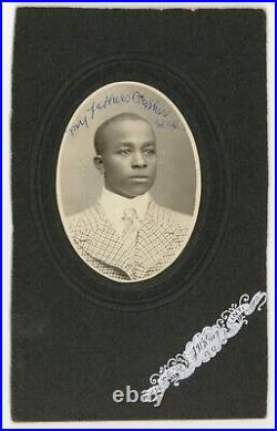 Handsome Proud Dignified African American 1890 Black Male Gentleman Man J9629