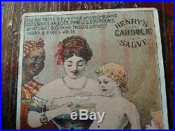 Henry's Carbolic Salve Original Rare Black Memorabilia 1880's Trade Card Racist