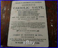 Henry's Carbolic Salve Original Rare Black Memorabilia 1880's Trade Card Racist