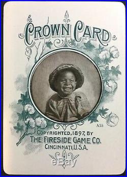 Historic Museum Quality Black Americana Antique Game Child Photo Playing Cards
