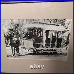 Horse-Drawn Trolley Los Angeles 1890s Framed Photograph 11x14 FREE SHIPPING