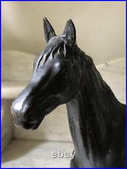 Hubley 1940s #345 Black Cast Iron Horse Doorstop