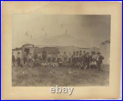 Hudson & Shadle Cabinet Photograph of Circus Workers, Algona Iowa 1888-1894