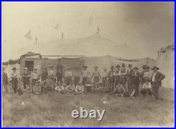 Hudson & Shadle Cabinet Photograph of Circus Workers, Algona Iowa 1888-1894