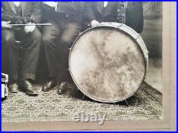 Huge 20 x 16 Antique Big Band Photograph Musicians Instruments Drums Hartford CT