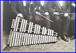 Huge 20 x 16 Antique Big Band Photograph Musicians Instruments Drums Hartford CT