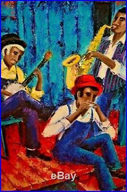 JOEL CHAMPALE African American Black Jazz Musicians House Portrait Oil Painting