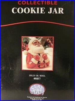 JOLLY OL' SOUL / Cookie Jar by Clay Art / African American Santa Claus