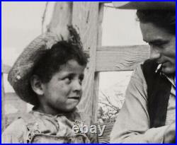 James Dean on the set of Giant with2 Mexican kids-Photo by Richard Miller -Signed
